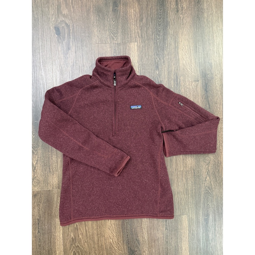 Patagonia Better Sweater 1/4 Zip Pullover Womens M Burgundy Fleece
